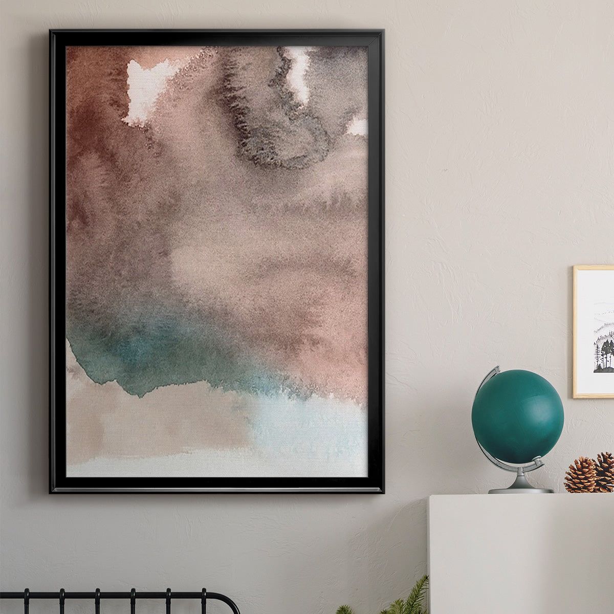 Red Ochre Abstract I - Modern Framed Canvas Print