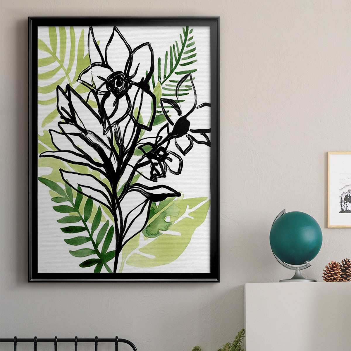 Tropical Sketchbook II - Modern Framed Canvas Print