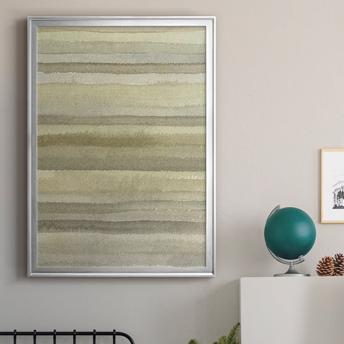 Lines in Neutral I - Modern Framed Canvas Print