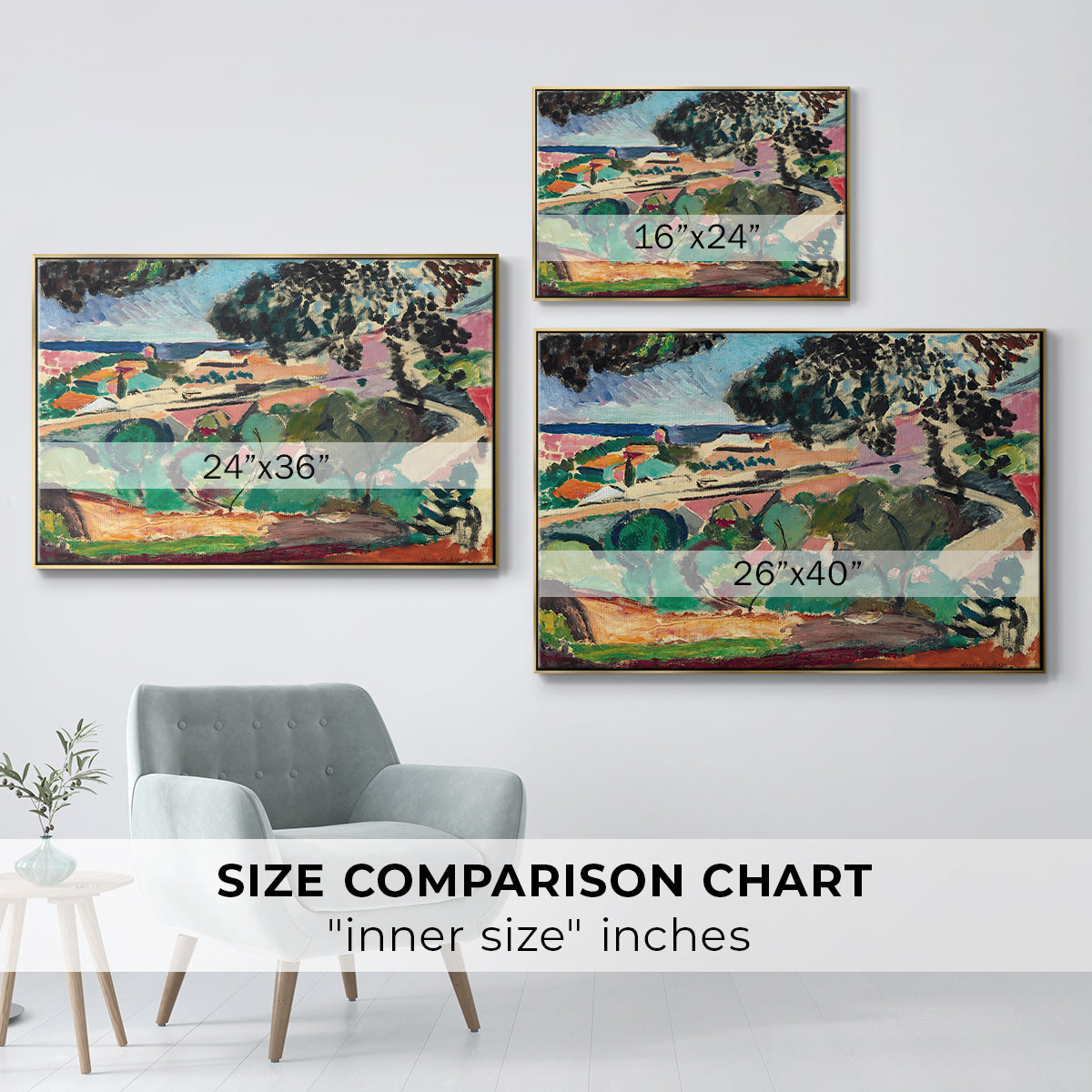 Landscape at Collioure, 1907 - Floater Framed Canvas Print