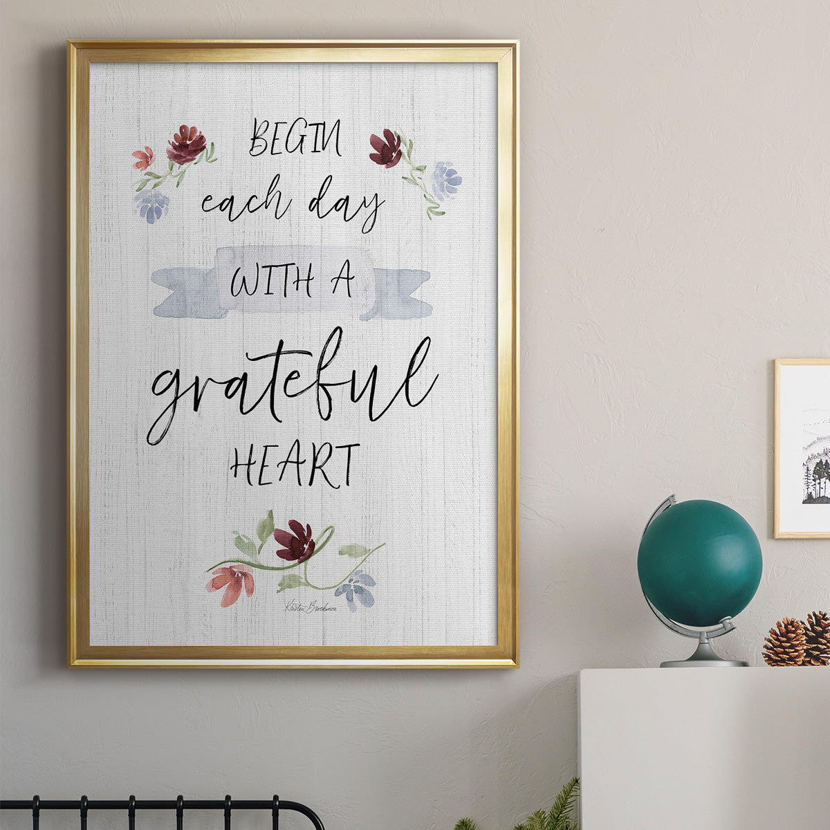 Grateful Heart - Modern Framed Canvas Print