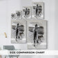 Size comparison chart for canvas art prints, showing multiple size options.