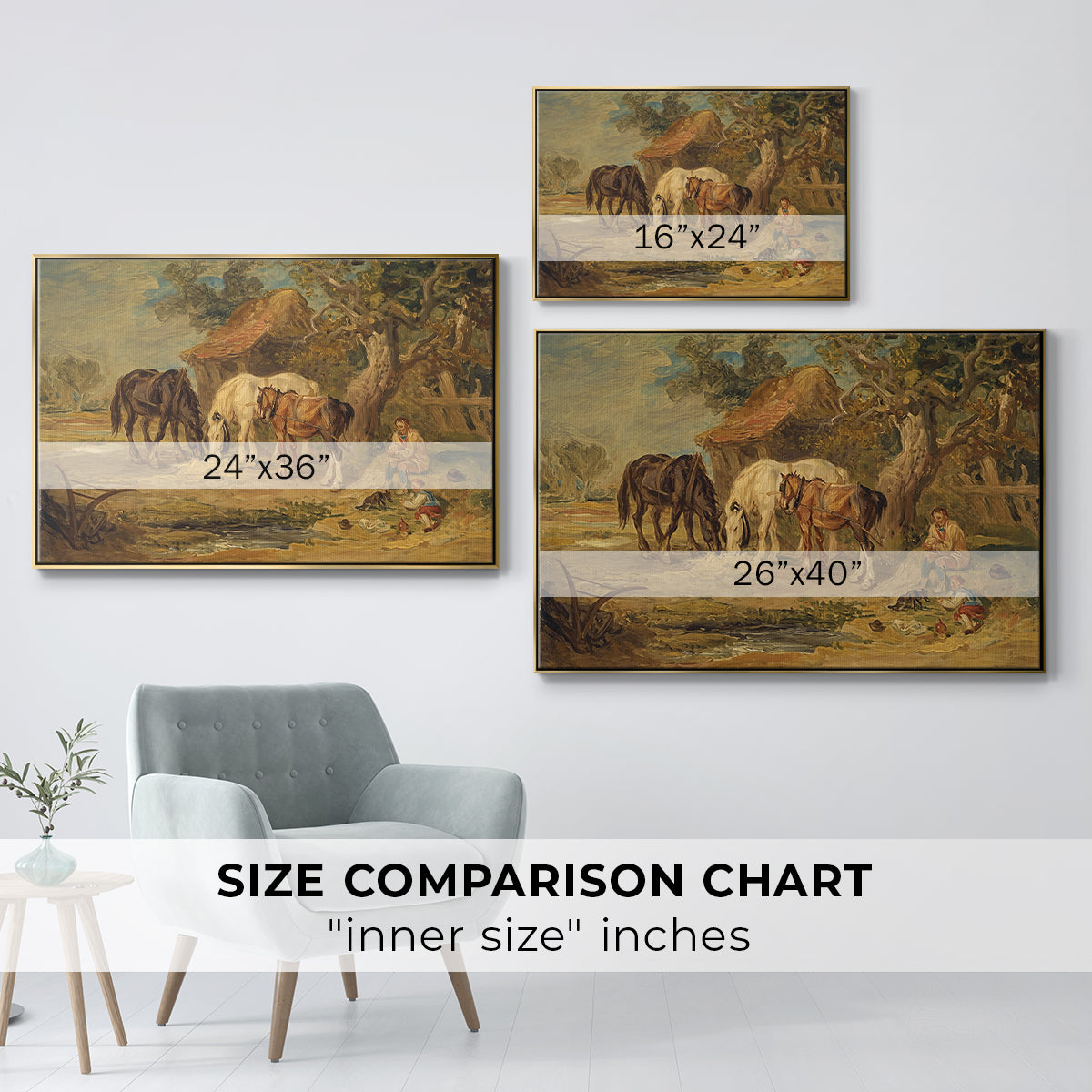 The Midday Meal, 1835 - Floater Framed Canvas Print