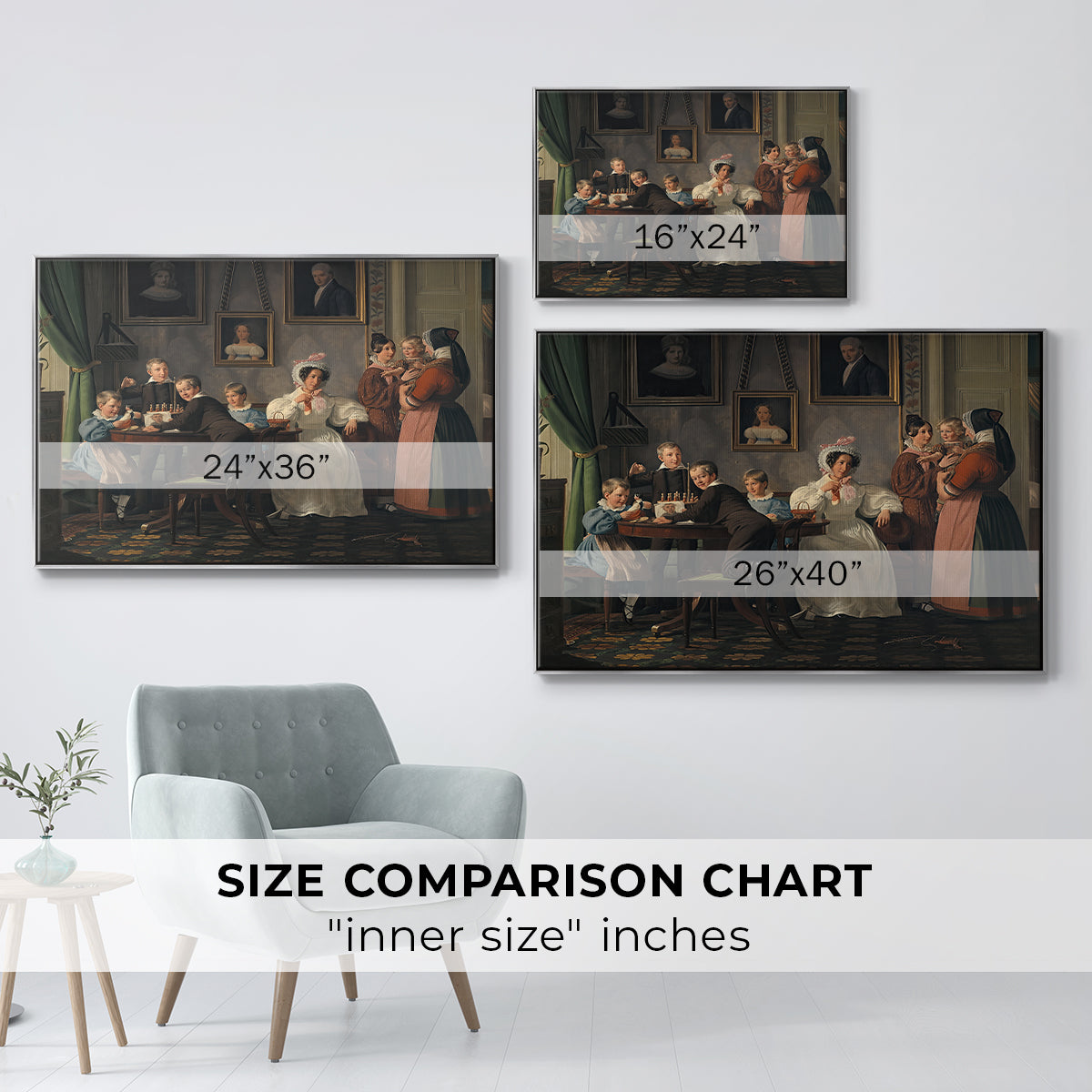 The Waagepetersen Family, 1836 - Floater Framed Canvas Print
