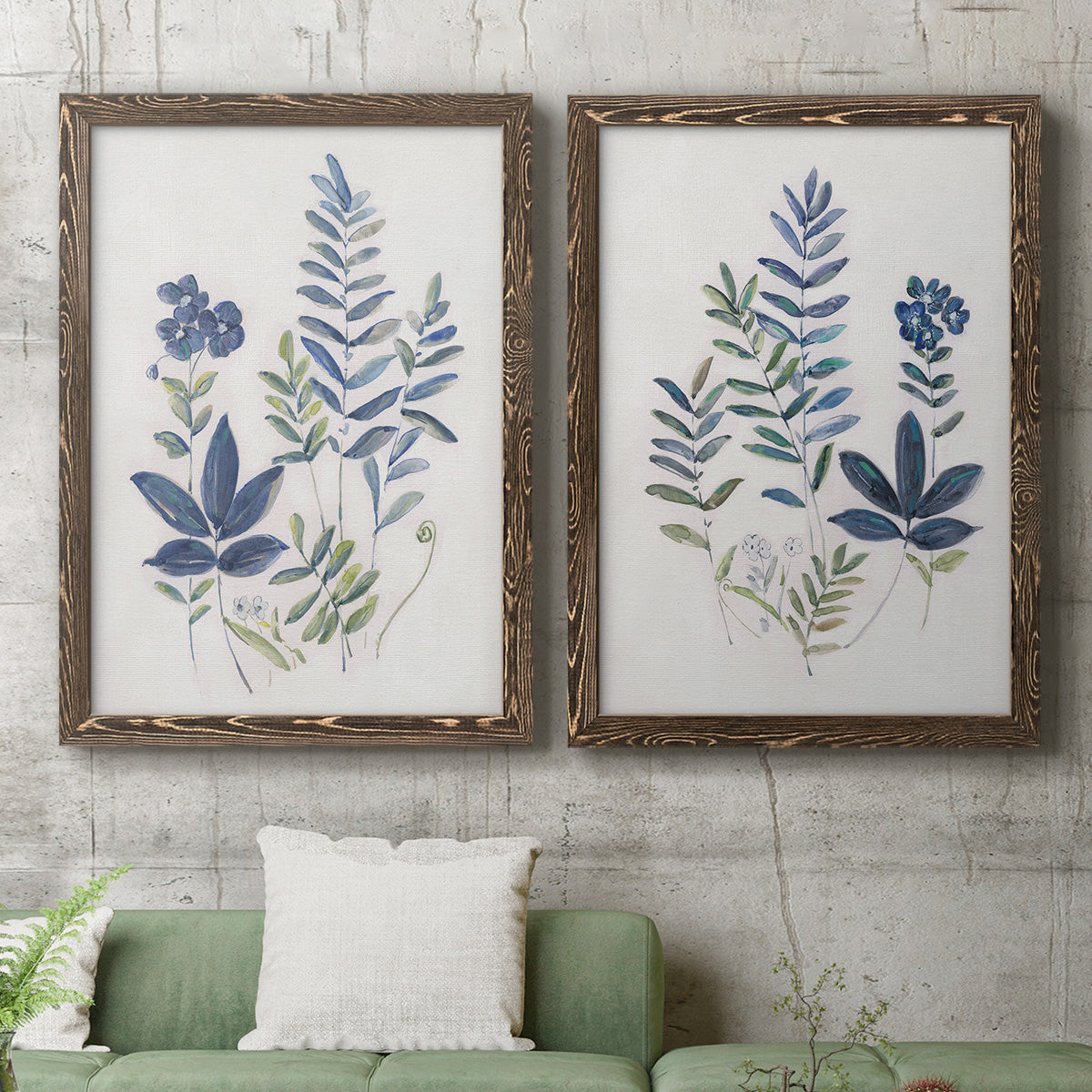 Fern Study I   - Premium Framed Canvas 2 Piece Set - Ready to Hang