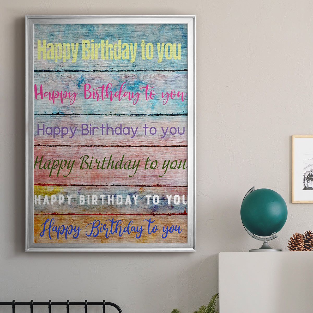 Birthday Song - Modern Framed Canvas Print