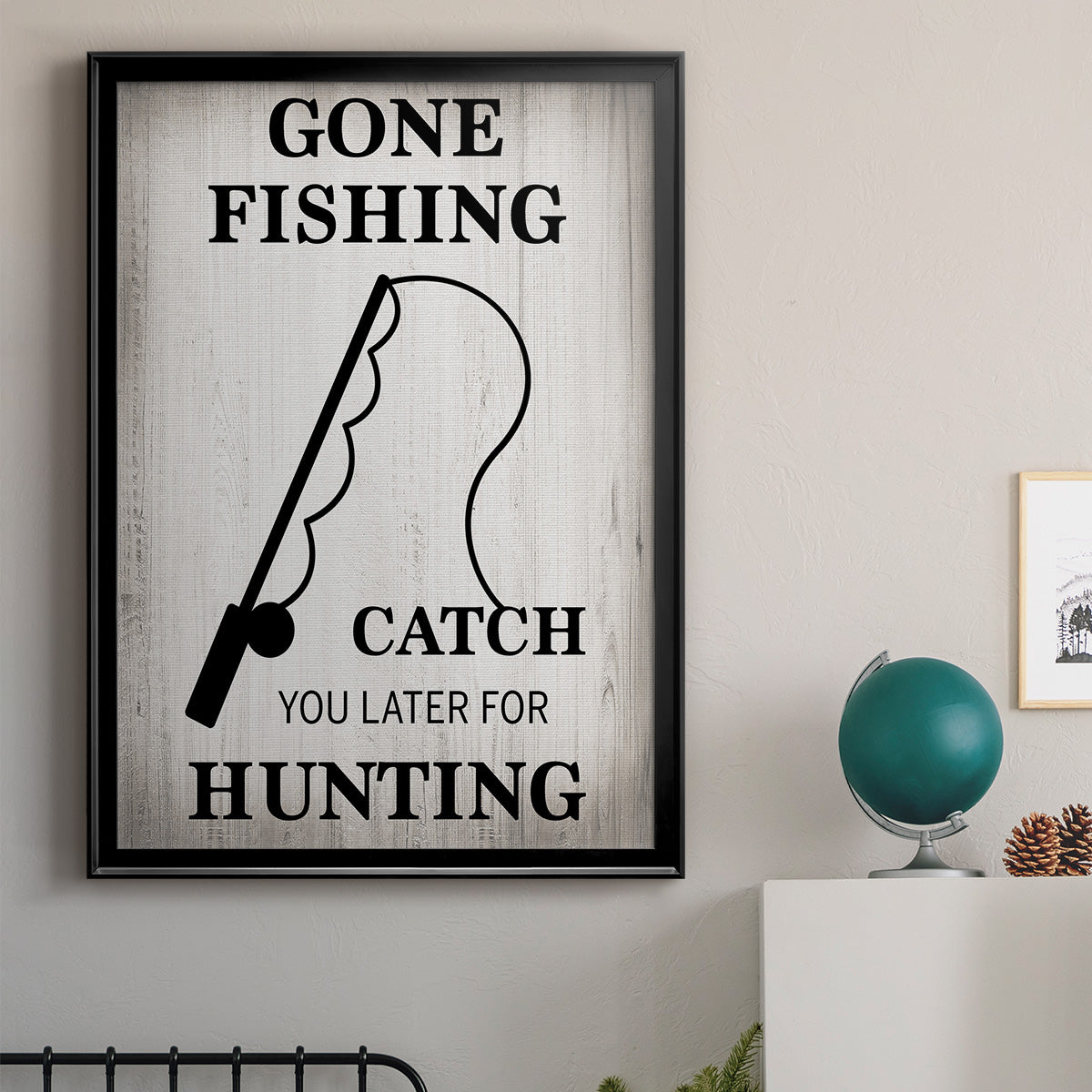 Gone Fishing - Modern Framed Canvas Print