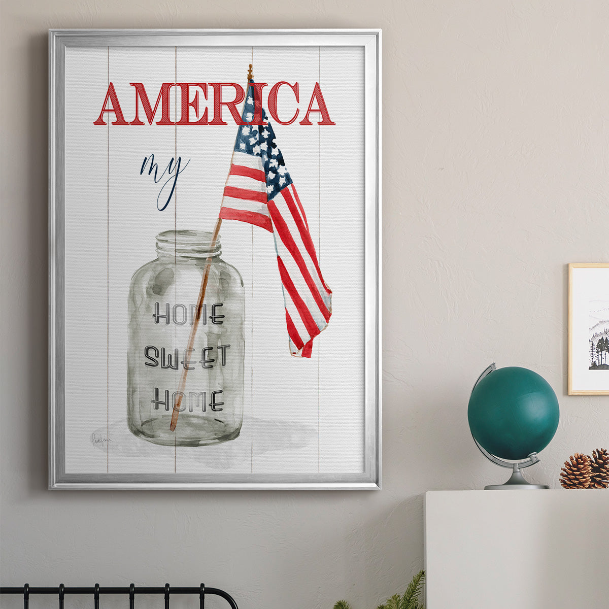 America My Home Sweet Home - Modern Framed Canvas Print