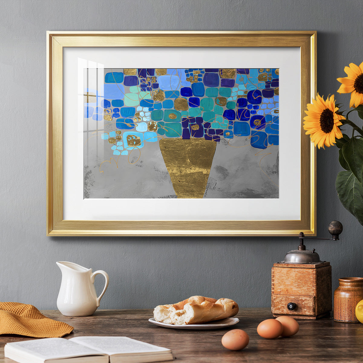 Blue Love - Modern Framed Art Print