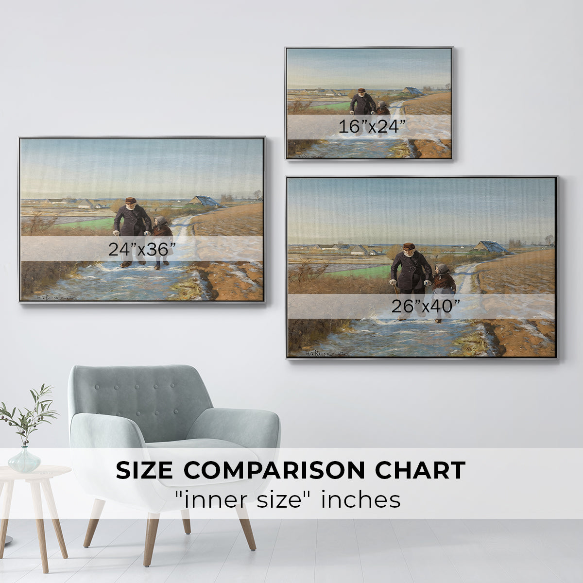 The Old Man and the Child, 1888 - Floater Framed Canvas Print