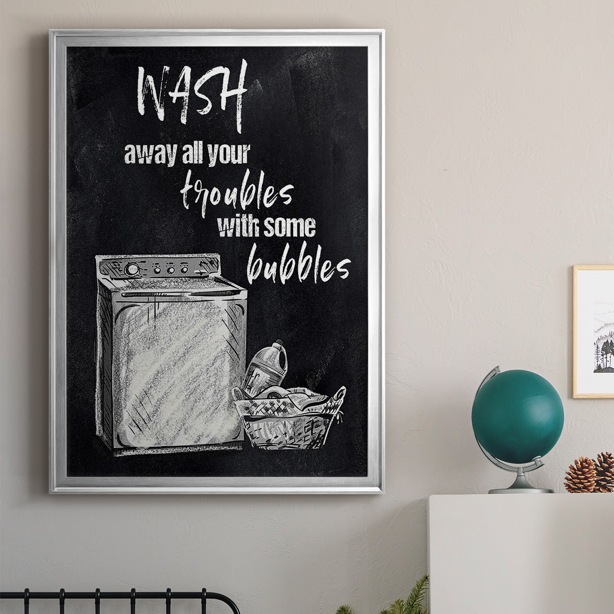 Wash Away Your Troubles - Modern Framed Canvas Print