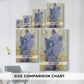 Size comparison chart for canvas art prints, showing multiple size options.