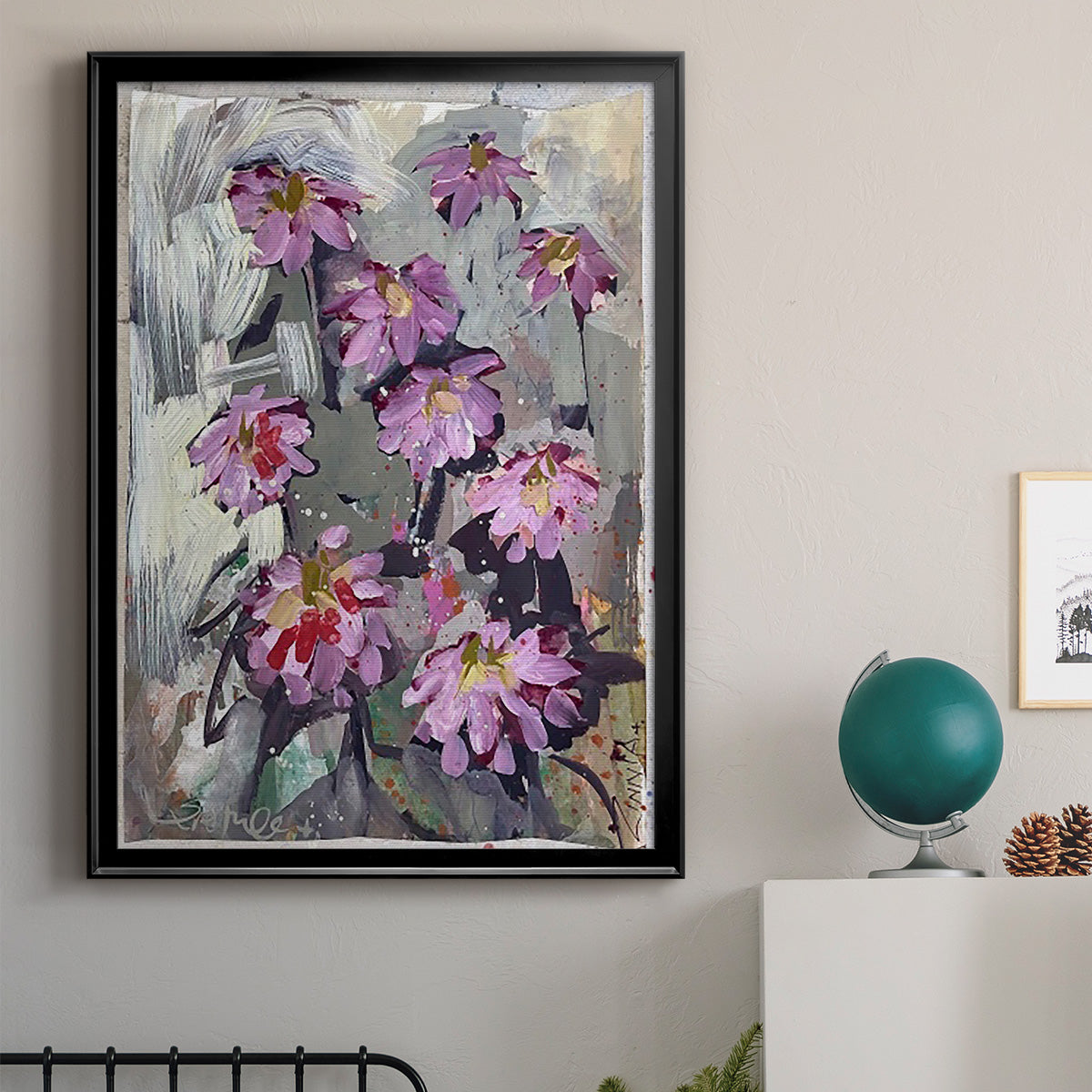 Zinnia II - Modern Framed Canvas Print