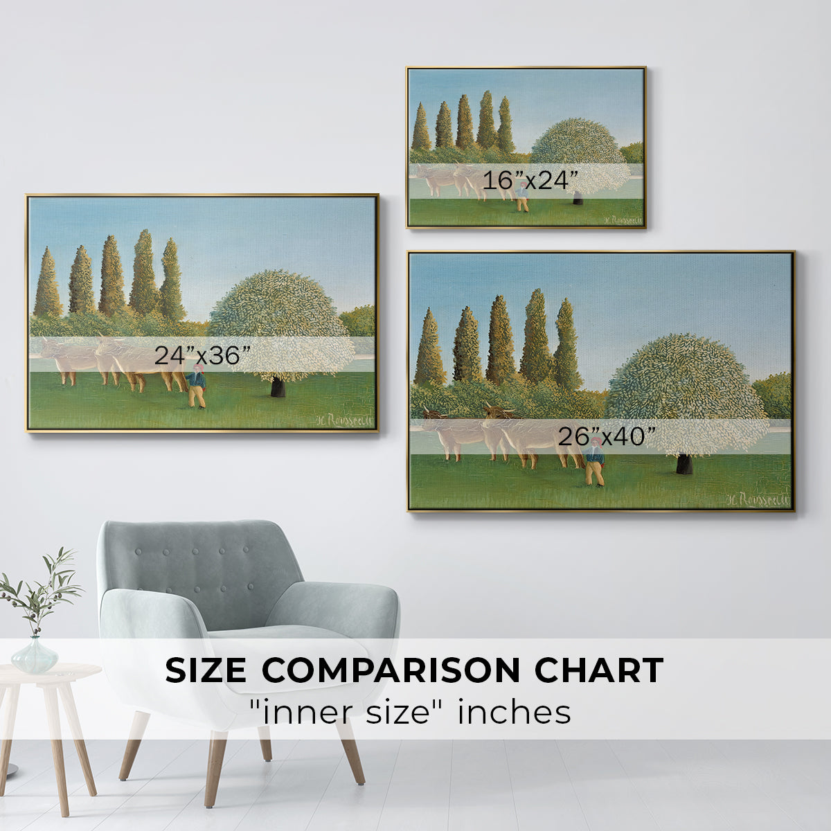 Meadlowland (The Pasture), 1910 - Floater Framed Canvas Print