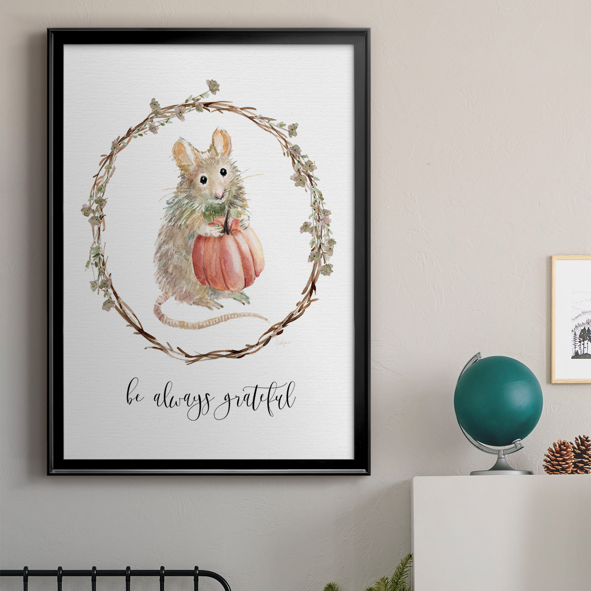 Harvest Home Mouse - Modern Framed Canvas Print