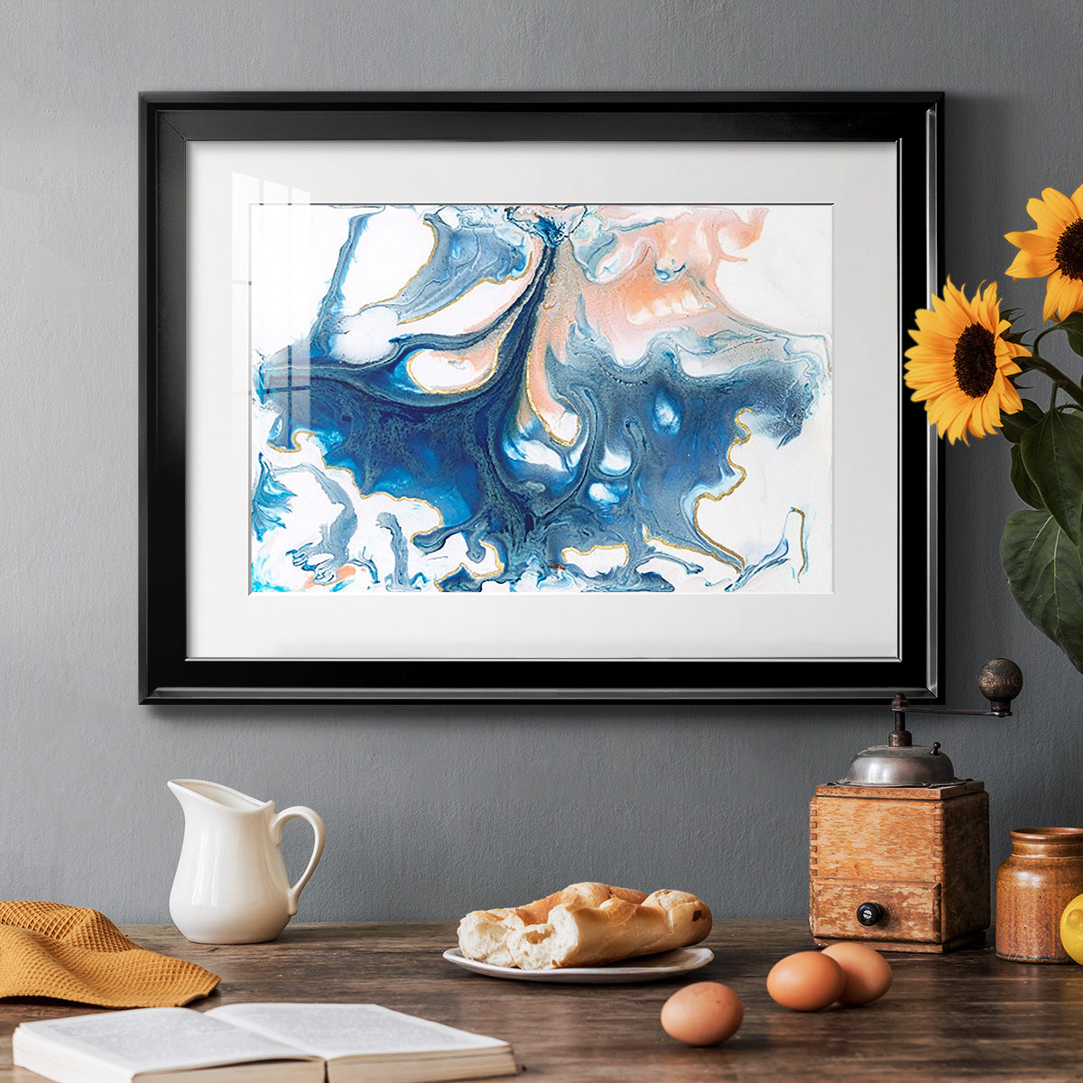 Dancing Blue I Premium Framed Print - Ready to Hang