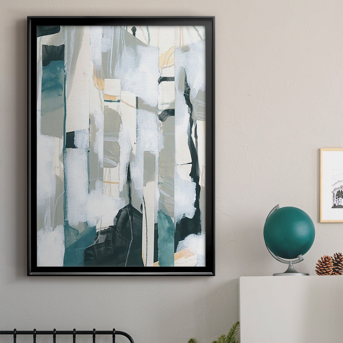Sea Cavern Strata I - Modern Framed Canvas Print