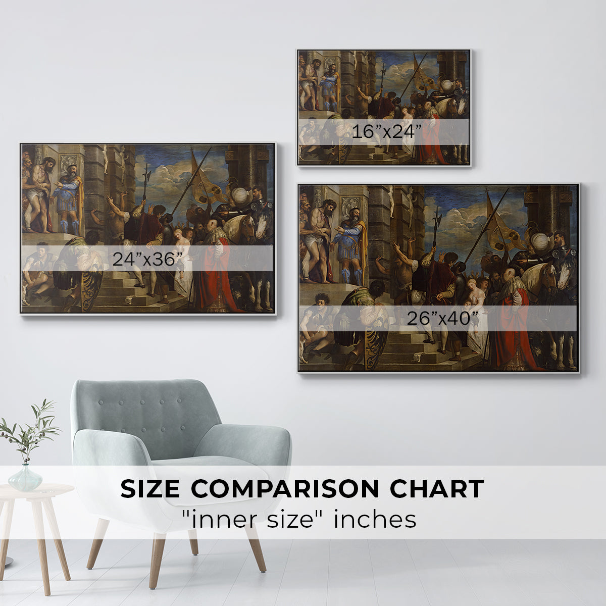 Ecce Homo, c. 1543 - Floater Framed Canvas Print