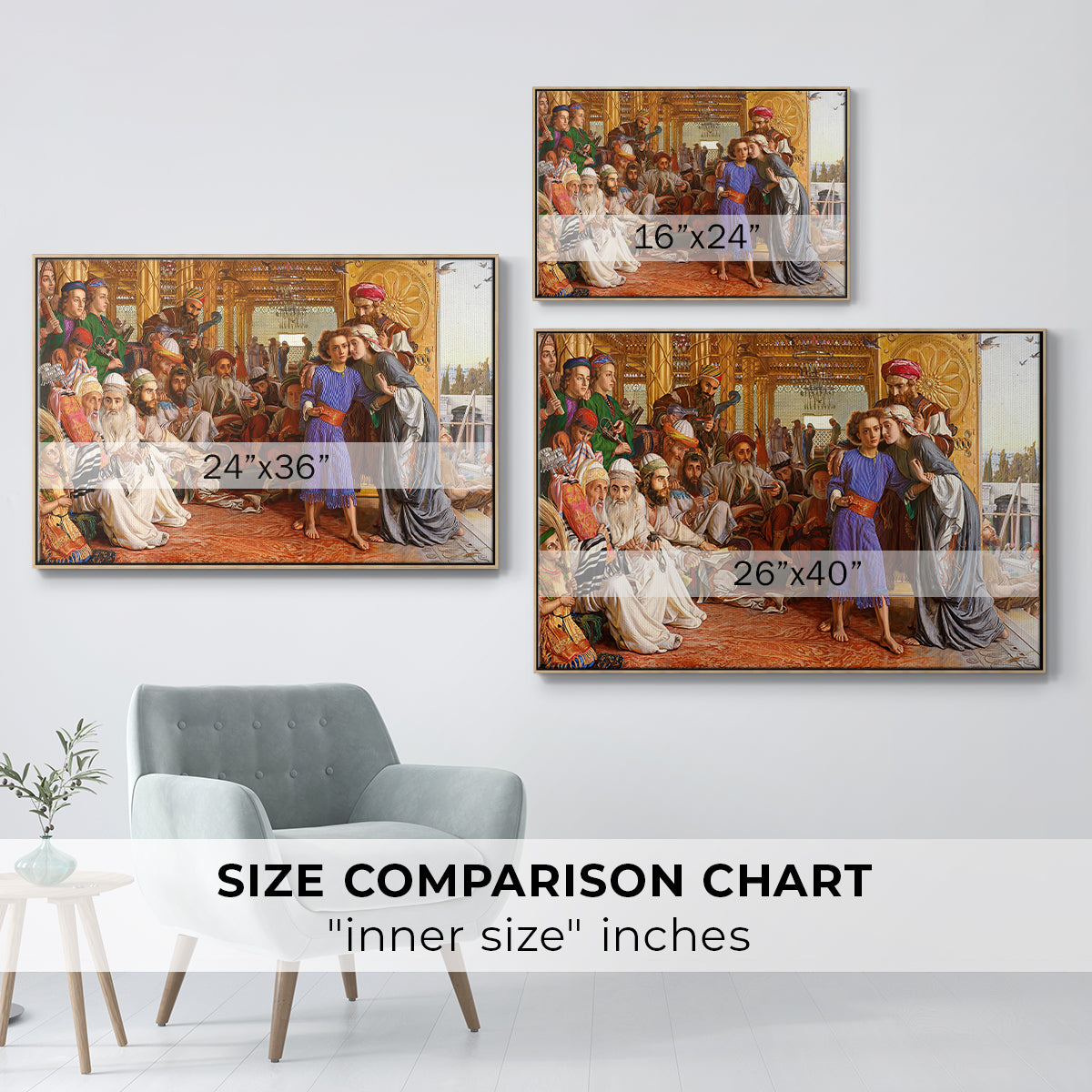 The Finding of the Saviour in the Temple, 1854-1860 - Floater Framed Canvas Print