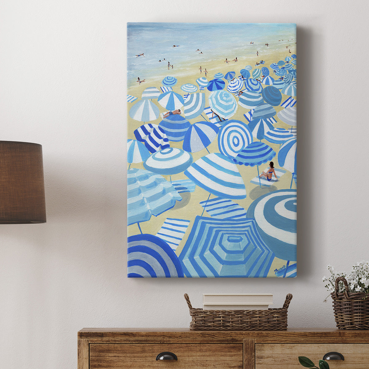 Sky Blue Beach Premium Gallery Wrapped Canvas - Ready to Hang