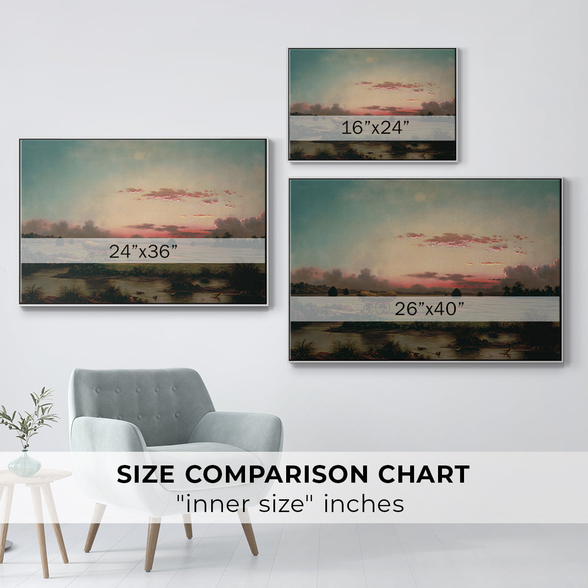 The Marshes at Rhode Island, 1866 - Floater Framed Canvas Print