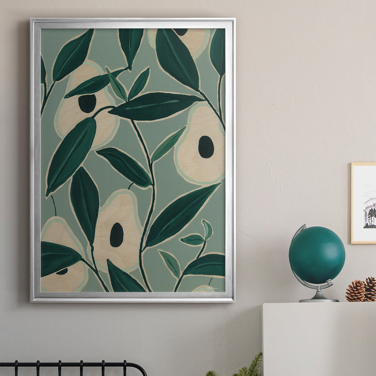 Monochrome Avocados - Modern Framed Canvas Print