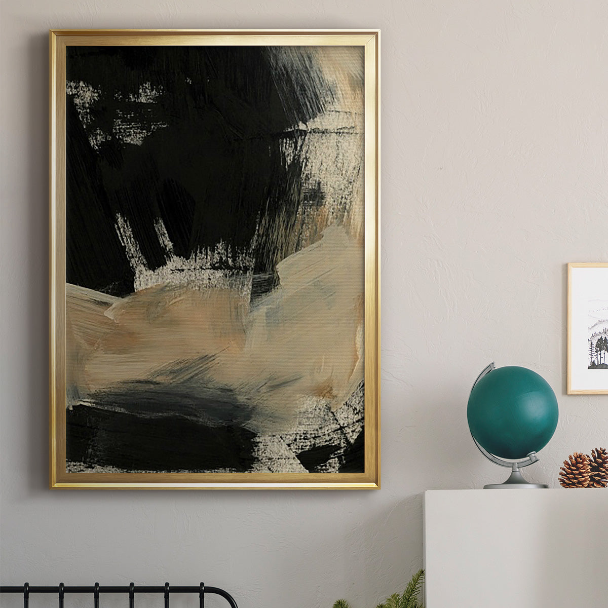 Baked Paintstrokes VI - Modern Framed Canvas Print