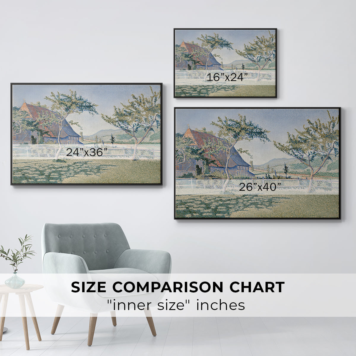 Comblat-le-Château, the Meadow, Opus 161, 1887 - Floater Framed Canvas Print