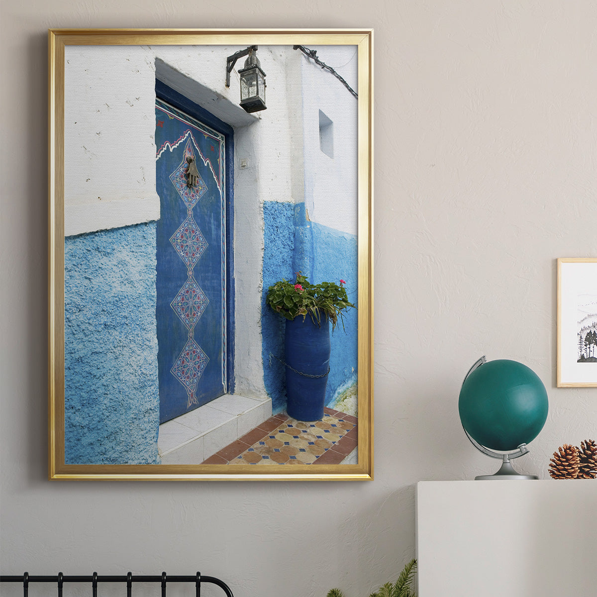 Morocco Door - Modern Framed Canvas Print