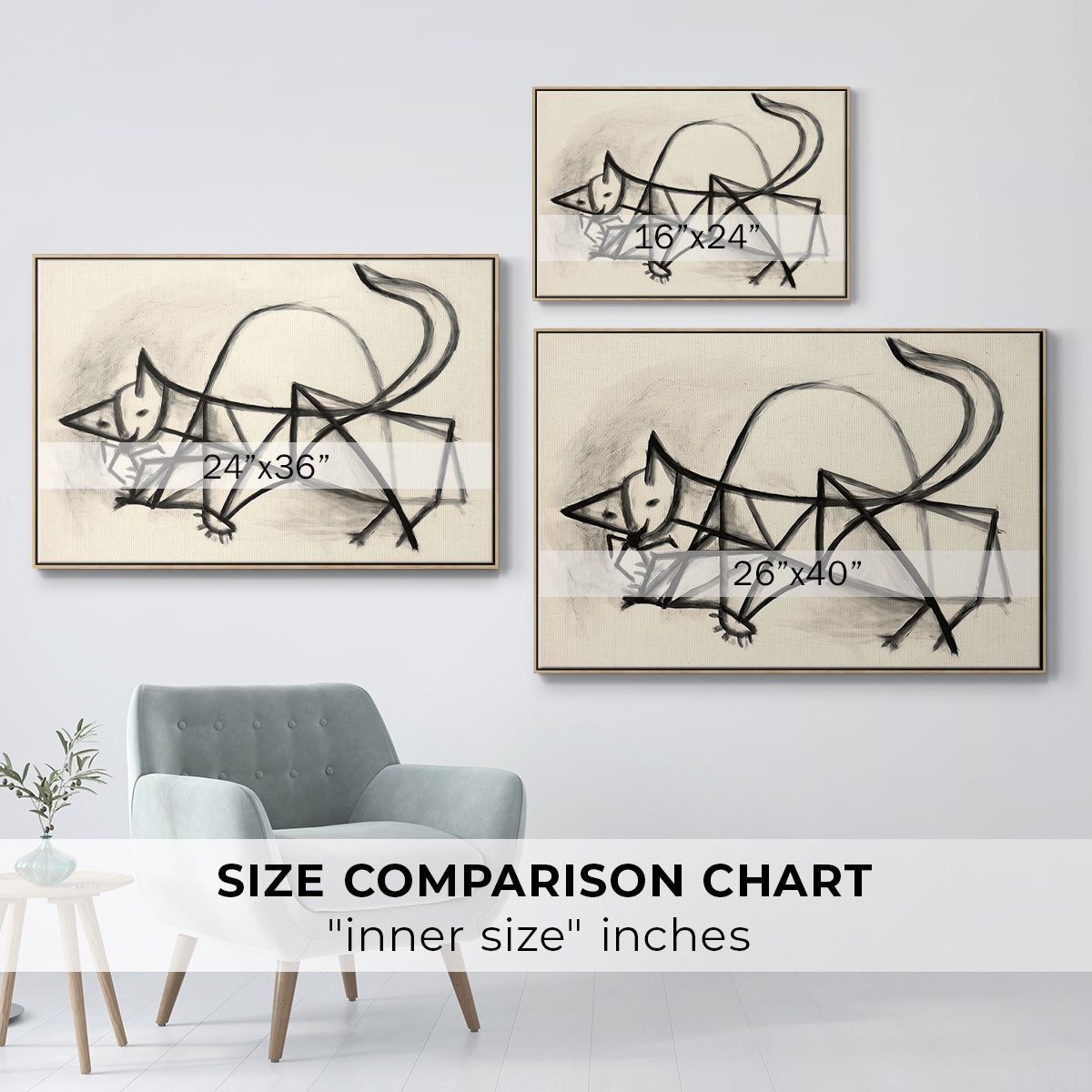 Study of a Cat (Étude de chat), 1946 - Floater Framed Canvas Print