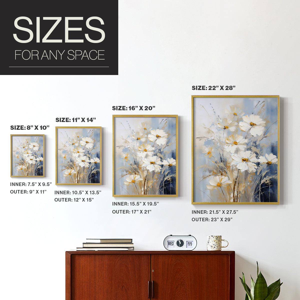 Floral Study Series XCV - Restickable Framed Art Set