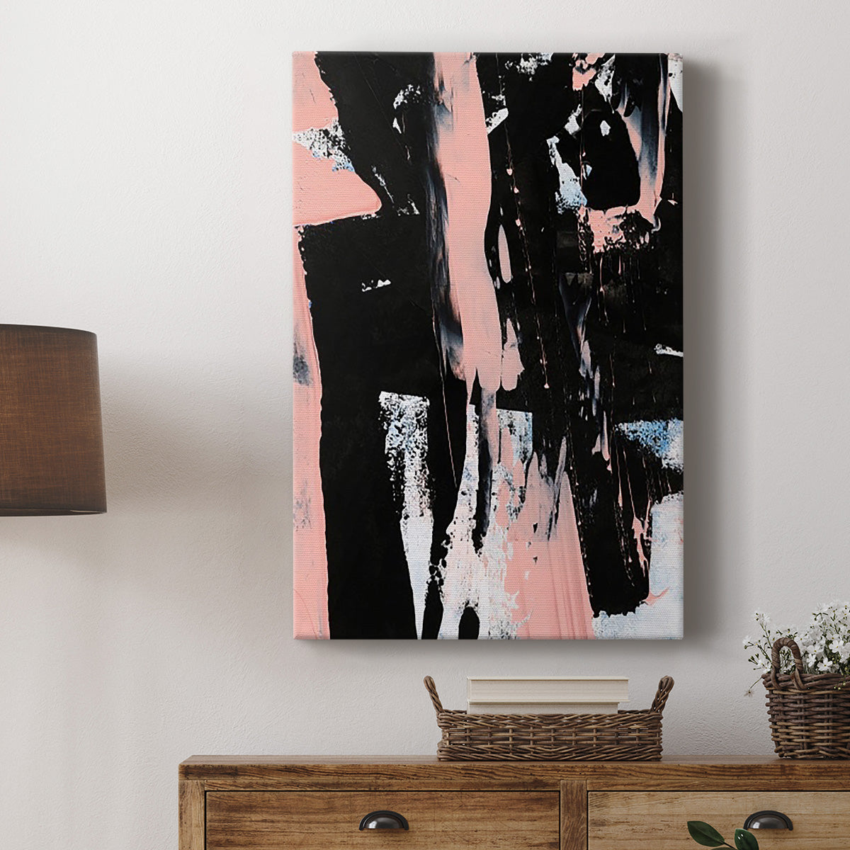 Black & Blush I Premium Gallery Wrapped Canvas - Ready to Hang