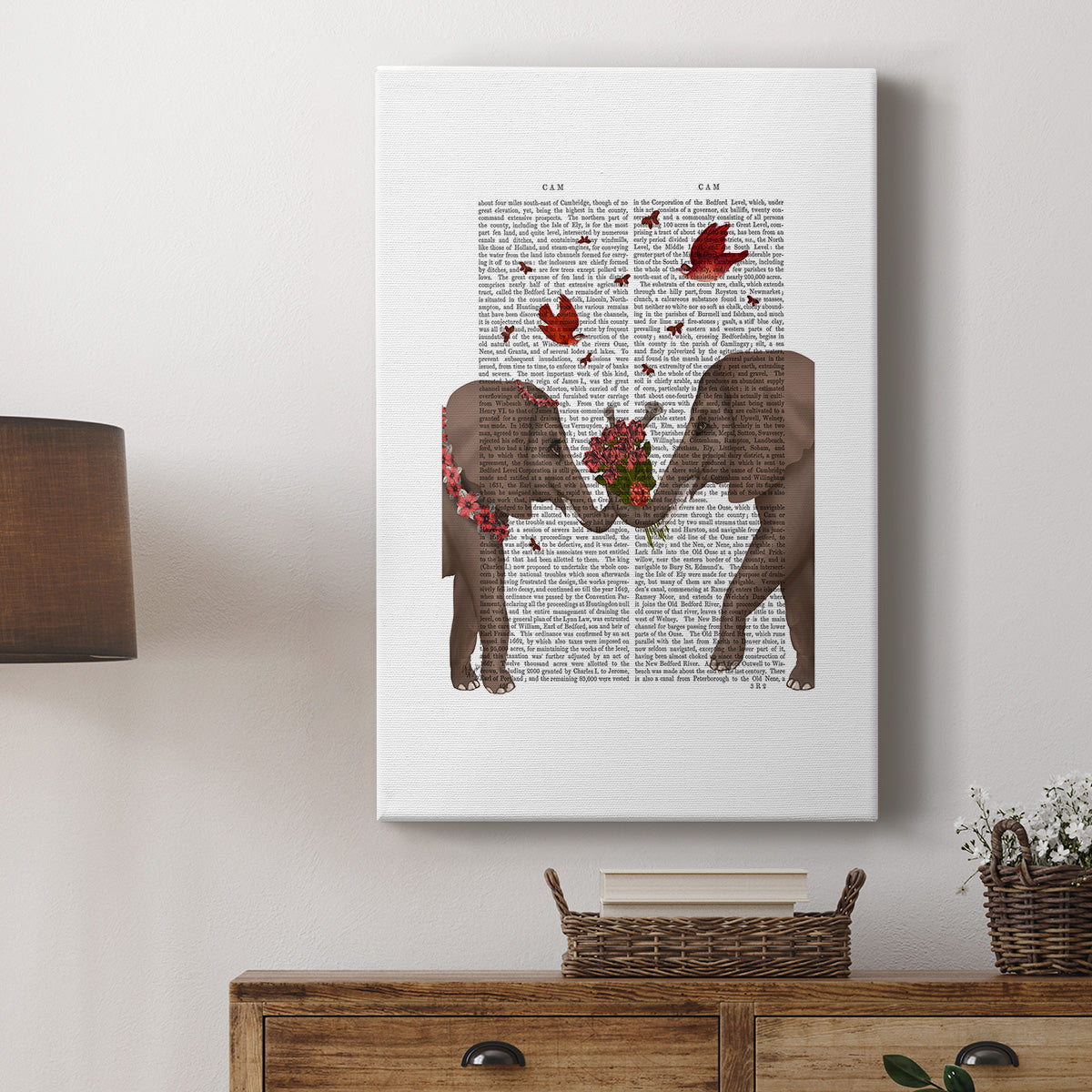 Elephant Bouquet, Portrait Premium Gallery Wrapped Canvas - Ready to Hang