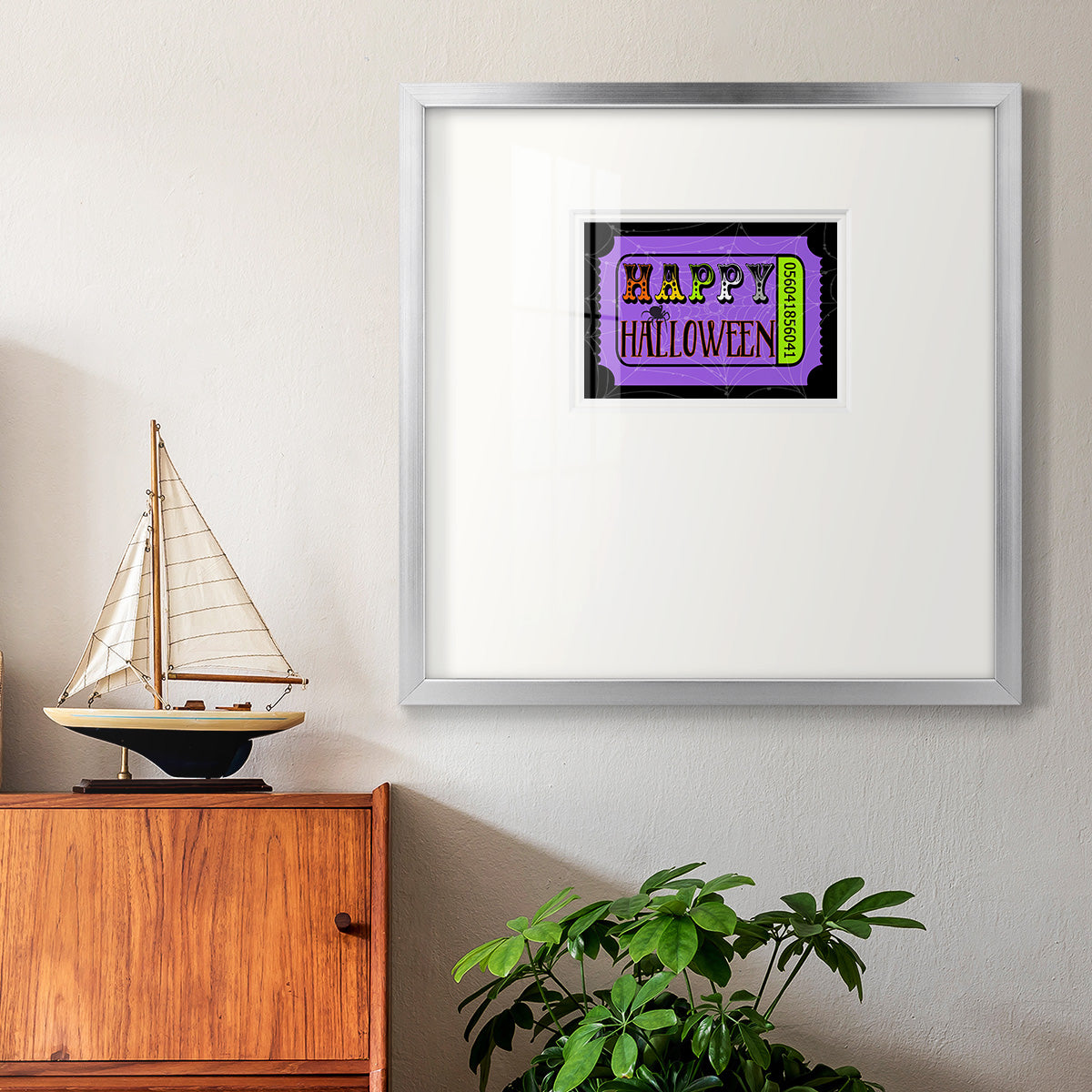 Happy Halloween Ticket Premium Framed Print Double Matboard