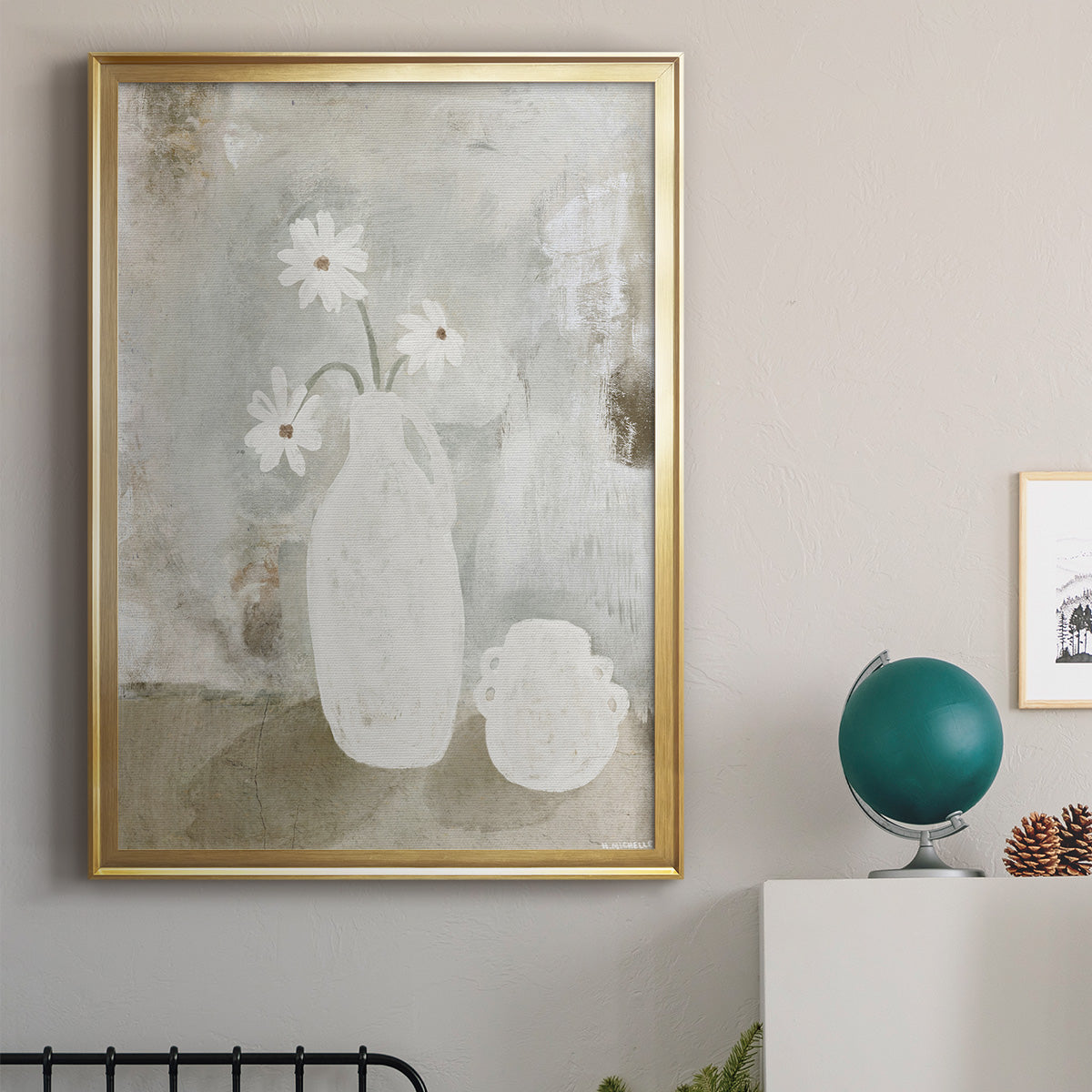 Sunday Blooms - Modern Framed Canvas Print