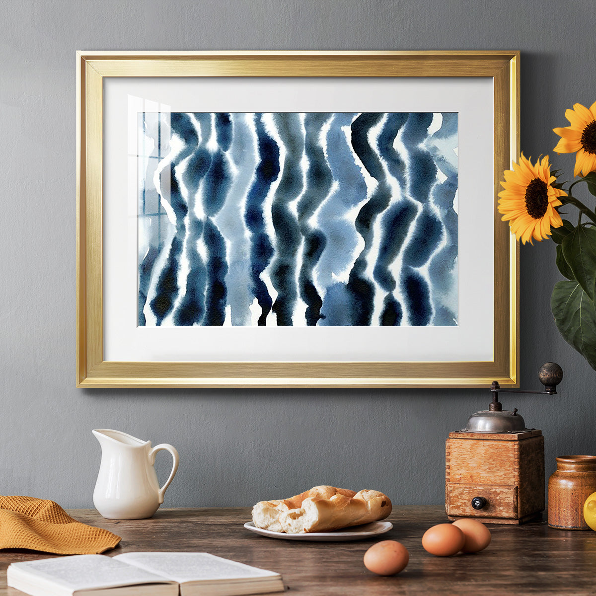 True Blue Wave I - Modern Framed Art Print
