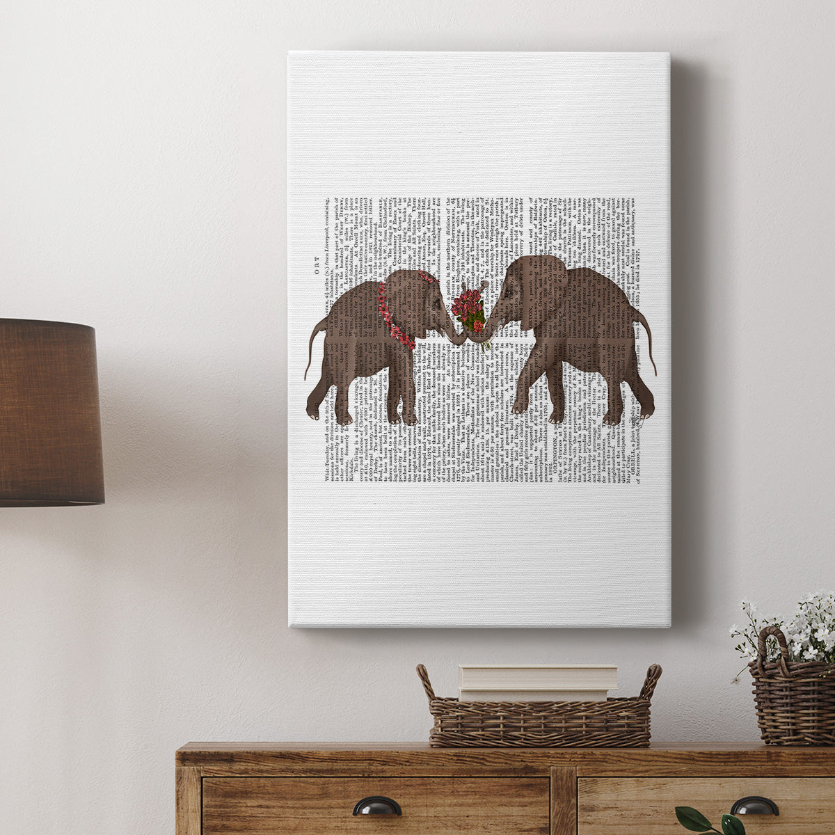 Elephant Bouquet, Landscape Premium Gallery Wrapped Canvas - Ready to Hang