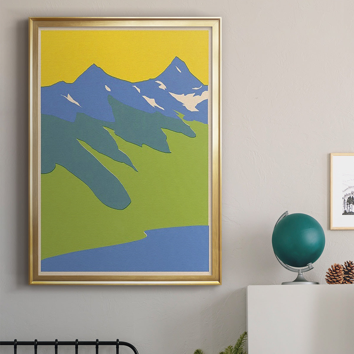 Bright Glacial Lake II - Modern Framed Canvas Print