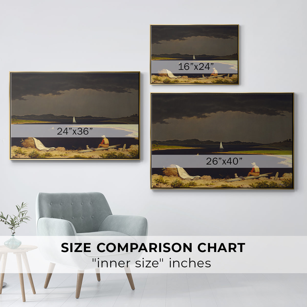 Approaching Thunder Storm, 1859 - Floater Framed Canvas Print
