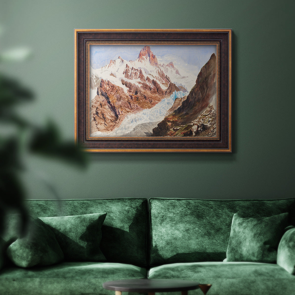 Schreckhorn, Eismeer - Ornate Framed Canvas Print