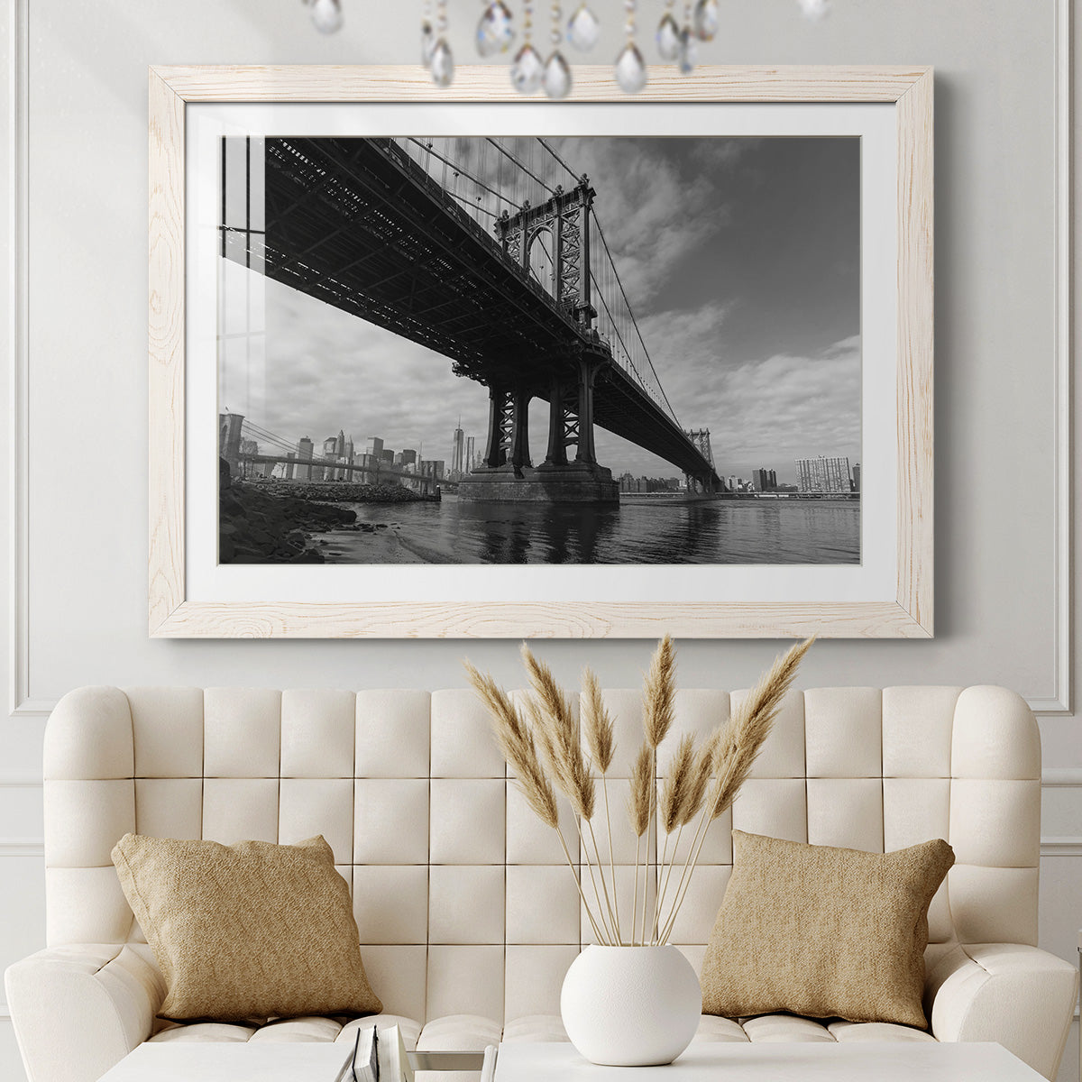 Manhattan Bridge - Barnwood Framed Art Print
