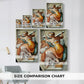 Size comparison chart for canvas art prints, showing multiple size options.