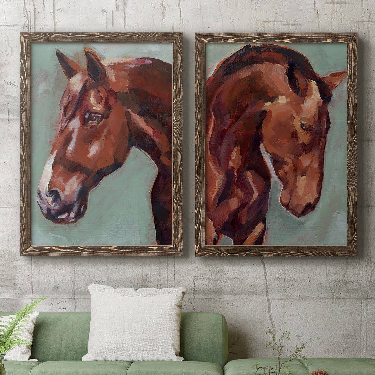 Paint by Number Horse I - Premium Framed Canvas 2 Piece Set - Ready to Hang