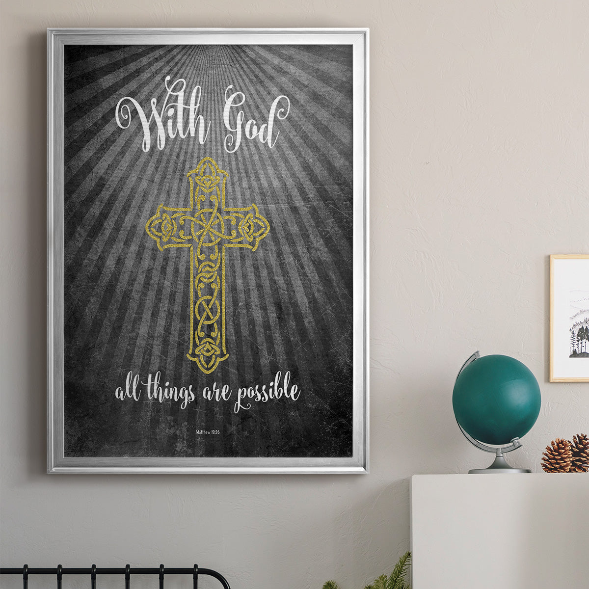 With God Gold - Modern Framed Canvas Print