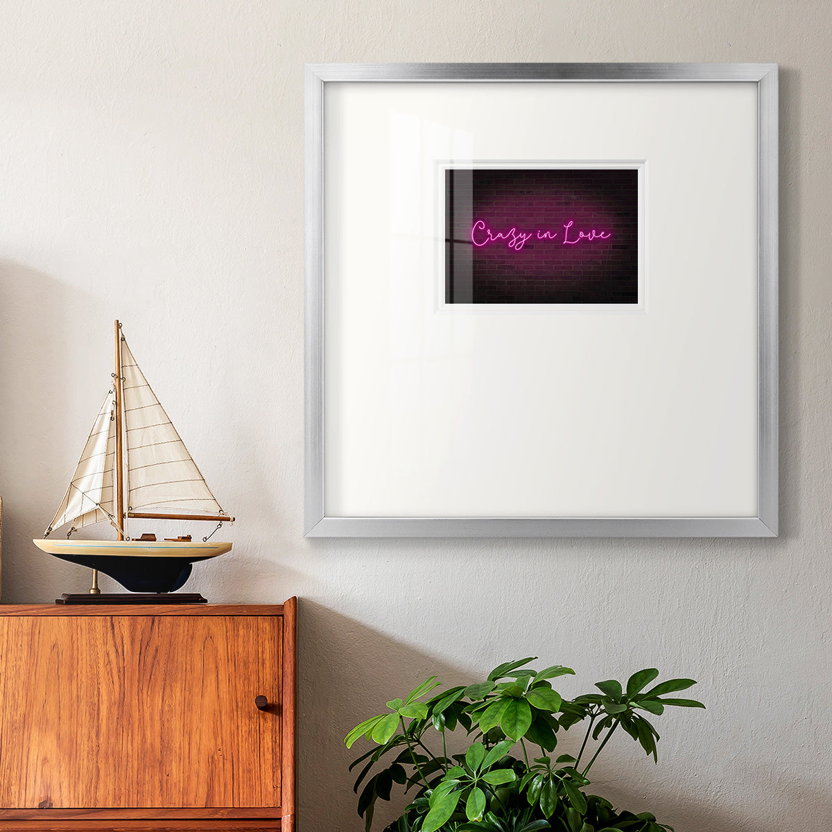 Neon Love II Premium Framed Print Double Matboard