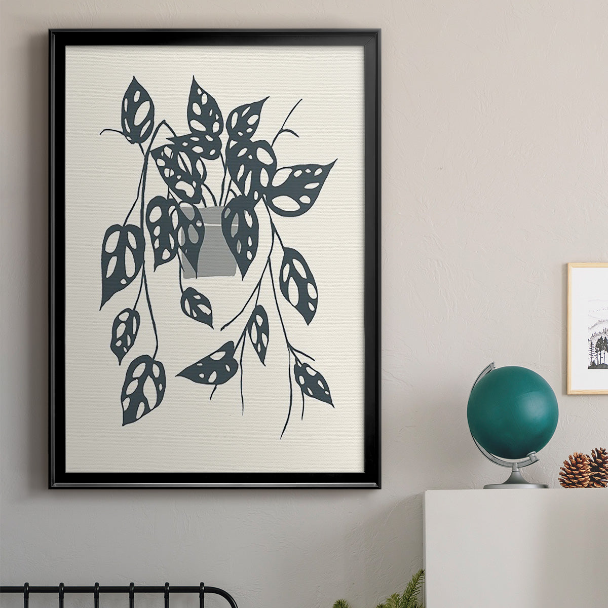 Growing Leaves V - Modern Framed Canvas Print