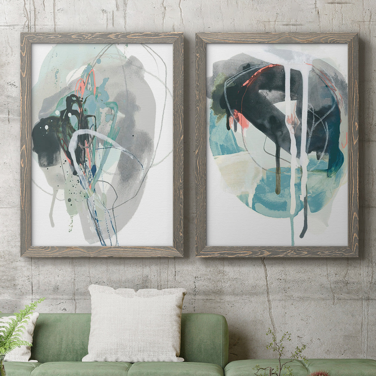 Stone Aperture I - Premium Framed Canvas 2 Piece Set - Ready to Hang