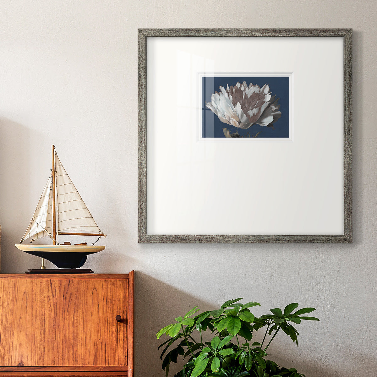 White Peony Premium Framed Print Double Matboard