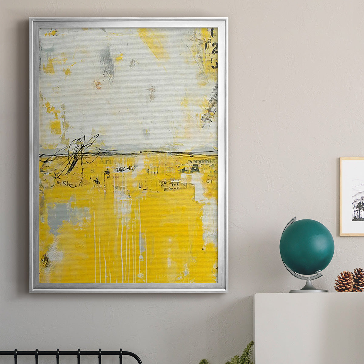 Yellow Bound - Modern Framed Canvas Print