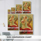 Size comparison chart for canvas art prints, showing multiple size options.